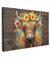 MuchoWow© Impressions sur Toile 120x80 cm Deco Tableau Murale Decoration Salon Peinture Tableaux Chambre Toiles Maison Graffiti - Highlander Écossais - Animal - Fleurs