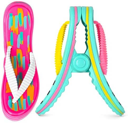 Mollette Antivento XXL per Bucato - 2 Pezzi Grandi in Plastica Resistente per Asciugamani, Coperte, Lenzuola e Vestiti - Prese Forti da 10 cm per Stendibiancheria Esterno/Interno,Clip per telo mare