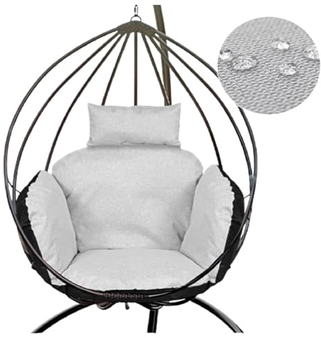 GARDEN KING ROYAL REST Hängesessel-Kissen Sitzkissen mit Rücken Kopfstütze Ei-Schaukelkissen Hängeschaukel Polsterauflage Pflegeleicht Wasserfest