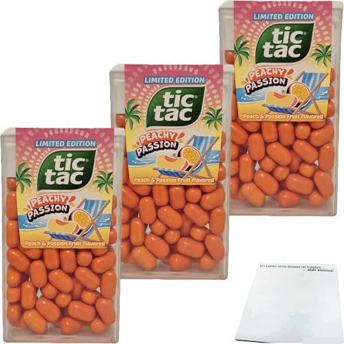 usy Bundle für tic tac Peachy Passion 3er Pack (3x54g Dose) + usy Block