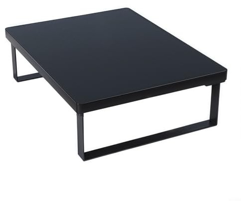 Sandyseptember Support pour micro-ondes 40 x 30 x 8,5 cm | Étagère en métal et bois | Base antidérapante, très résistant pour comptoir de cuisine, bureau d'étude et rangement de chambre à coucher