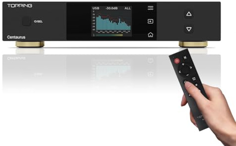 TOPPING Centaurus Convertitore Digitale-Analogico DAC R2R, Bilanciato USB/Bluetooth/Ottico/Coassiale/AES/IIS su RCA/XLR, DSD512 PCM768kHz, Hi-Res, Interfaccia Aurora UI, PEQ a 10 Bande
