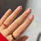 24PCS red heart french tip press on nails short almond shape glue on false nails for women acrylic extensions set reusable romantic manicure cute design (Red Heart)
