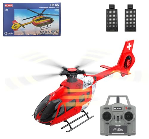 RCXTechPro RC ERA C190 H145 6CH Heli Einrotor RC Hubschrauber für Erwachsene Flybarless gyrostabilisiert mit optischer Flusspositionierung bürstenlose Motoren, RTF Helikopter für Hobbyisten