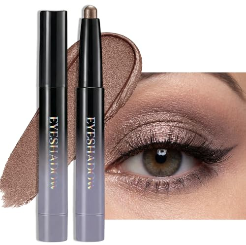 Erinde Schimmernder Creme Lidschatten Stift, Wasserfester & Langanhaltender Eyeshadow Stick, Leicht zu Verblenden, Glänzendes Augen-Make-up, Drehbarer Metallic Lidschattenstift, #03