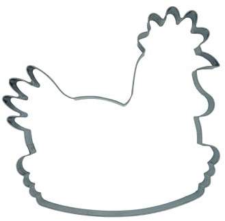 Kaladia Plätzchenausstecher Hahn im Korb - Ausstechformen aus hochwertigem Edelstahl – Maße: 12,9 cm x 13,7 cm – zum Ausstechen von Keksen, Fondant, etc - Made in EU