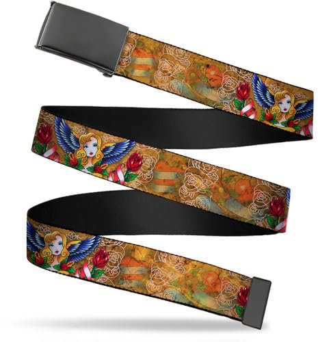 Buckle-Down Herren Web Belt Tattoo Johnny Blonde 1.5 Grtel, Mehrfarbig, 4 cm Breit / 42 cm Hosen Größe
