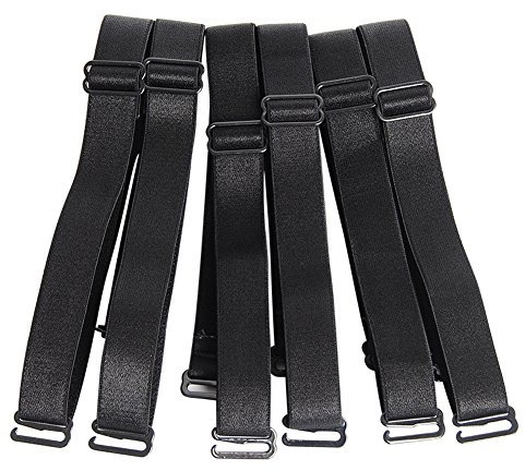 Closecret Lingeries Accessories Ladies Elastic Adjustable Removable Replacement Bra Shoulder Straps 12mm&15mm Width Band (Pack of 3) (Black, 15mm Width Band)
