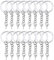 HAUTOCO 100 Stück Schlüsselanhänger, Schlüsselanhänger Set (25mm Schlüsselringe mit Kette und Schrauböse Pins) für Schlüsselanhänger Basteln Schlüssel Zubehör DIY, Silber