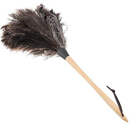 Plumeau en Plumes d'Autruche, Plumeau de Nettoyage d'Autruche Non Électrostatique Lavable à La Main, Super Doux, 22 Po