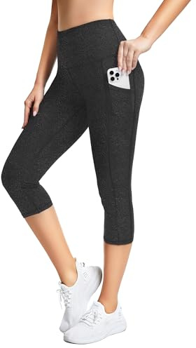 SIMIYA Womens Sports Leggings High Waist Cropped Leggings with Pockets