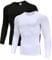 Holure Mens 2 Pack Base Layers Tops, Long Sleeve Gym Running Workout T Shirts for Men Black/White04-2XL