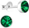EYS JEWELRY runde Zirkonia Ohrringe Silber 925 Damen - 5 mm smaragd-grün - Kristall Ohrstecker Stecker