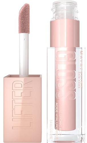 Maybelline Lifter Gloss, Hydrating Lip Gloss with Hyaluronic Acid, Ice, Pink Neutral, 0.18 Ounce