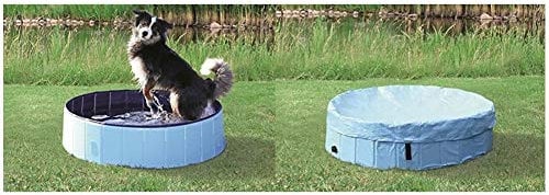 Trixie 39481 Hundepool, ø 80 × 20 cm, hellblau/blau + Abdeckung für Hundepool # 39481, ø 80 cm, hellblau