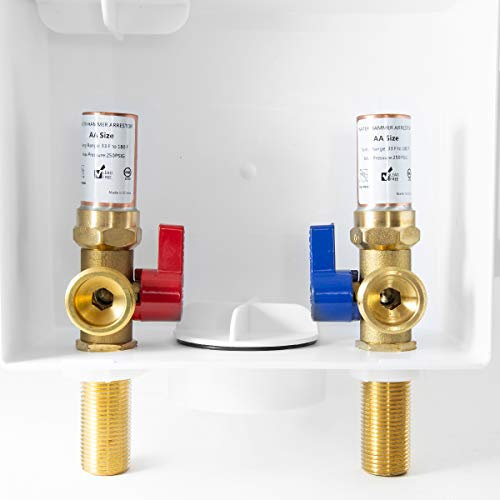 EFIELD Washing Machine Outlet Box with Center Drain,1/2 inch x 3/4 inch MHT (1/2-Inch Sweat Connection MIP) With Water Hammer Arrestor