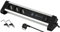 Electraline 61907 Multipresa Scrivania 3 Posti Polivalenti, Schuko + 10/16 A, 2 65W, 1 Type C per Computer + 1 USB 3.0A QuickCharge, Supporti Fissaggio, Nero/Argento, Presa