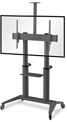 conecto TV Ständer Standfuß rollbar 70-120 Zoll für viele Fernseher/Monitore I Mit Rollen höhenverstellbar/schwenkbar I Modell LM-FS03NB