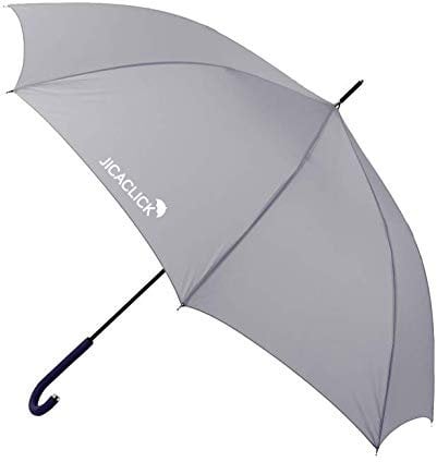 JICACLICK Paraguas Para el Sol Sombrilla de Mano con Filtro Solar con Proteccion UV 50 Parasol Paseo Mujer o Caballero Original Compatible con Soporte para Andador Carro Bebe y Silla de Ruedas (Gris)