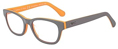 Edison & King Lesebrille „Endless“ - Moderne Kunststoffbrille aus Acetat - Gläser gespiegelt und gehärtet - Blaulichtfilter (grau-orange, +1,75 dpt)