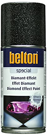 belton Diamant-Effekt-Spray, 150 ml, funkelnde Diamant- und Glitzer-Effekte, wirkungsvoll auf dunklen Untergründen, für Innen und Außen (Silber)