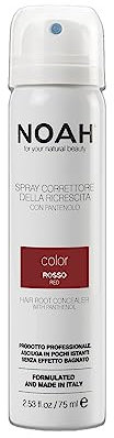 NOAH Natural Red Color Hair Root Correcteur de racines en spray avec vitamine B5 pour un effet lumineux et homogène, 75 ml