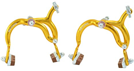 DIA-COMPE MX890 Side Pull Caliper Brake Set (F+R) for Old School BMX, Gold, DP2513-FR
