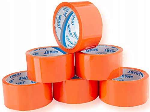 Lot de 6 rubans adhésifs - Couleur : orange - 48 mm x 45 m