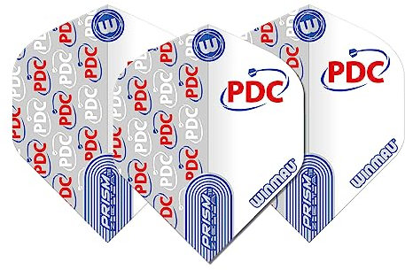 WINMAU Prism Zeta PDC Weiß Dart-Flüge - 1 Satz pro Packung (insgesamt 3 Flüge)