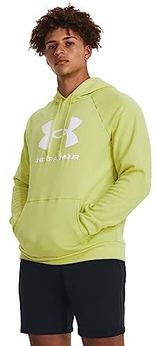 Under Armour Rival Fleece Big Logo Hoodie Lime Yellow Uomo 1379758 743 L