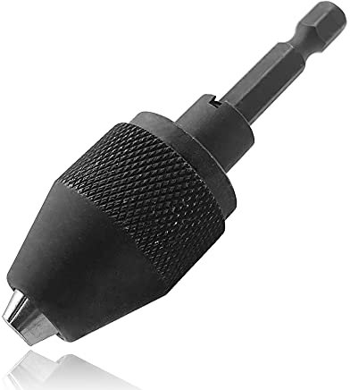 Mesee 0.3-6.5mm Keyless Chuck Adapter Converter, 1/4 Inch Hex Shank Quick Change Drill Bits Chuck Conversion Tool for Electric Screwdriver Impact Driver Adaptor