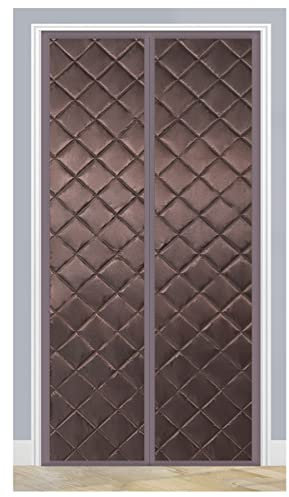 XIHAADOY Magnetischer, wärmeisolierter Türvorhang, winddicht, strapazierfähig, thermische Türvorhänge, selbstschließende Vorhänge für Klimaanlage, Zimmertür, 3 Farben, Braun, 80 x 200 cm