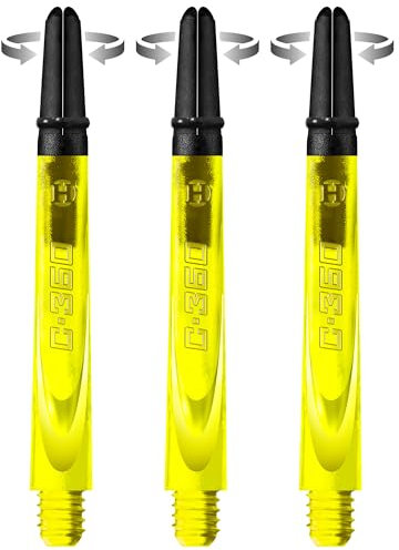 Harrows Darts Technology Carbon 360 Shafts, Rotating Carbon top von Thor-Sports (Short, Yellow)