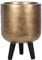 IDEALIST 21cm Indoor Plant Pot | Gold Metallic Reinforced Stone Planter with Legs | Flower Pot Cover D21 H34 cm, 7.5 litres