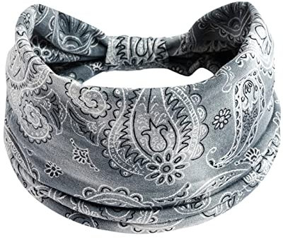 Mehrfarbig Haarreifen Damen Stirnbänder Turban Frauen elastisches Stirnband Haar Stirnband Damen Yoga Hijab Übung Wicking Stirnband elastisches rutschfestes Haarband Damen Sommer Boho Stirnband Print