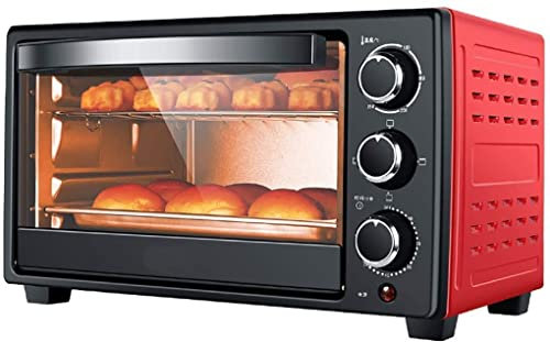 CAZARU Forno da 23 L, Forno Elettrico 1300 W Temperatura Regolabile 70-250 ℃ e Timer da 60 Minuti con 3 funzioni di Riscaldamento Forno tostapane da appoggio a convezione Happy Life
