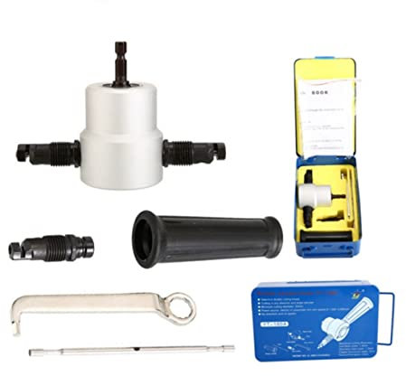 DOITOOL Heavy Duty Sheet Metal Drill Attachment Kit Versatile Cutting Tool for Aluminum Iron Plastics Wood Directional Cutting for Repair Decoration