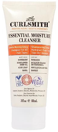 Curlsmith - Essential Moisture Cleanser, Sanftes, pflegendes Shampoo für gewelltes, lockiges und krauses Haar, Vegan (88ml/3oz) Probe- oder Reisegröße
