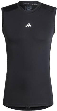 adidas Men's Techfit Compression Training Sleeveless T-Shirt, Black, XXL