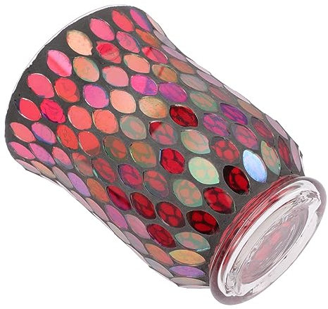 HOOTNEE Mosaik Windlicht Glas Kerzenhalter Für Tischdekoration Romantisch Und Vintage Für Esszimmer Wohnzimmer Zur Hochzeit Und Hauswarming