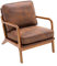 SUPPNEED Lounge Sessel, Mid Century Modern Accent Chair, Holzrahmen Sessel für Wohnzimmer, Schlafzimmer (Kaffee Microsuede)