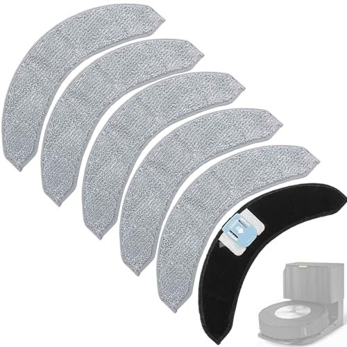 KiimSin 6 paños de fregona de Repuesto para iRobot Roomba Combo 10 MAX /J7/J7+/J9+/J9 Plus Accesorios de aspiradora Robot, Reutilizables y de Alta Potencia de Limpieza
