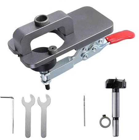 35mm Hinge Boring Jig Woodworking Hole Drilling Guide Locator With Fixture Aluminum Alloy Hole Opener Template Door Cabinets