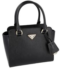 Prada Damen Schwarz Saffiano Leder Schultertasche 1BA380