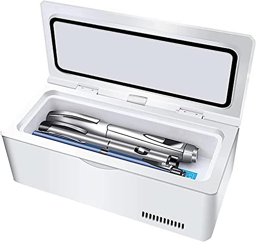 Frigorifero Portatile per farmaci, Mini Scatola refrigerata per insulina, Scatola di conservazione del Dispositivo di Raffreddamento Medico 2-8 ° C, congelatore per insulina, Display a LED HD domest