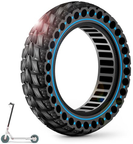 BANGTING 1PCS 60/70-6.5 E Scooter Reifen,10x2.50-6.5 Vollgummireifen, 10x2.5 zoll Ersatzreifen für Ninebot Max G2 / G30 / G30D / G30E / G30E / G30LP / G30D II / G30 Max (Blau)
