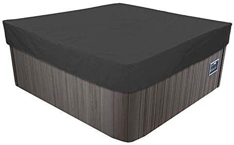YIJIEHH Housse pour Bain À Remous Carrée De Jardin, Bache De Protection pour Piscine en Tissu Oxford 210D Étanche Protector-Spa - Imperméable, Anti-poussière, Anti-UV-Black Noir||244x244x30cm