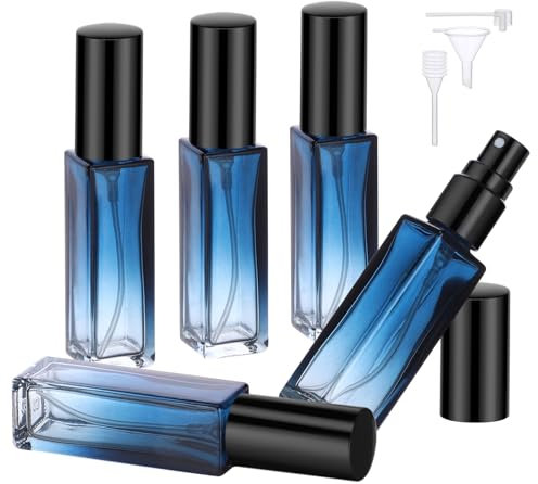 Segbeauty Porta Profumo da Viaggio, 5 Pezzi 10ml Atomizzatore Profumo, Profumo da Viaggio, Porta Profumo da Borsetta, Spruzzatore Profumo per Viaggiare, Festa (Gradiente Blu)