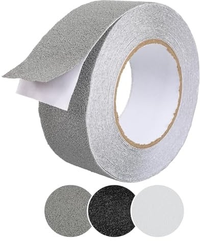 ANRO Antirutsch Klebeband Streifen Selbstklebend rutschfest Stufen Treppen Grip-Band PVC für Innen & Außenbereich Rolle Grau 5cm x 10m