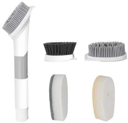 Mayaaran Soap Dispensing Dish Brush Set, Washing Up Brushes for Liquid Soap, Kitchen Scrubbing Brush with Handle - Dish brushes for washing up with 4 Replacement Washing Up Heads - Dish Wand